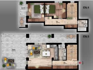 DUPLEX 3CAM.+TERASA 59MP -VATA BAZALTICA,TRIPAN/ MUTARE IMEDIATA! — miniatura 3