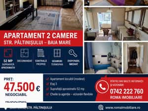 Apartament 2 camere decomandat, 52 mp – Str. Păltinișului, Baia Mare — miniatura 3