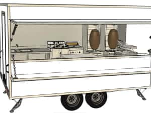 Rulote comerciale profesionale FAST FOOD,food truck, proiectare 3D — miniatura 3
