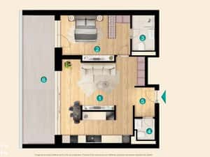 2 camere cu balcon de 18,5 mp, KronenPark Pipera Voluntari — miniatura 3