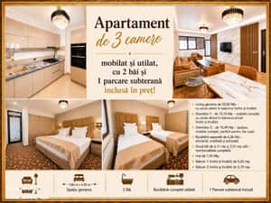 Direct proprietar 3 camere Mobilat Utilat 88 Mp cu 1 parcare subterană — miniatura 2