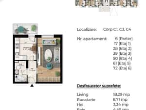 PROMOTIE!! Garsoniera spatioasa 39mp , Metrou Berceni 5-7 min — miniatura 6