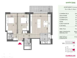 3 camere de vânzare, zona Drumul Taberei. Comision 0! Quadra Trees — miniatura 3