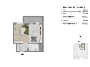 Metrou Berceni - Garsoniera 41mp - bloc boutique 2027 — miniatura 3