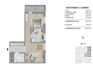 Metrou Berceni - Garsoniera 41mp - bloc boutique 2027 — miniatura 4