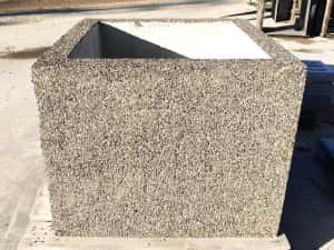 Ghiveci din beton pentru arbori cu piatra naturala 120x120x100 cm
