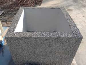 Ghiveci din beton pentru arbori cu piatra naturala 120x120x100 cm — miniatura 3