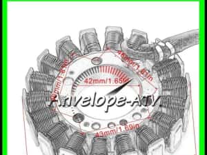 Magnetou Stator Atv LINHAI 420 410 400 300 - 18 Bobine 104mm — miniatura 6