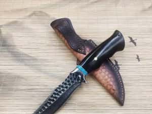 Cutit Imperial Dragon Scale, forjare manuala, teaca piele — miniatura 4