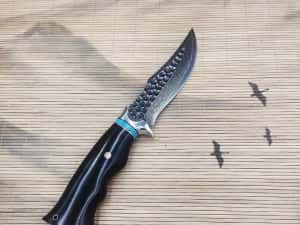 Cutit Imperial Dragon Scale, forjare manuala, teaca piele — miniatura 6