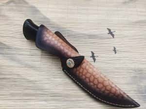 Cutit Imperial Dragon Scale, forjare manuala, teaca piele — miniatura 8