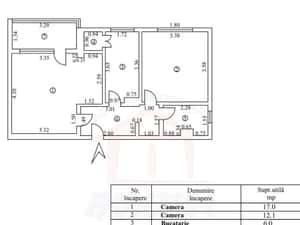 54.900 euro, 2 camere decomandate, LIBER, 50mp, etaj 9 din 10 — miniatura 5