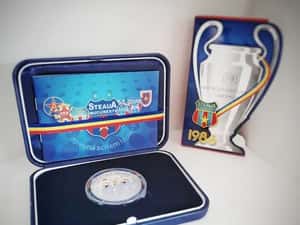 Medalie Steaua Bucuresti, 7 Mai 1986 Sevilla - editie limitata - Argint cu puritate de 999 la mie