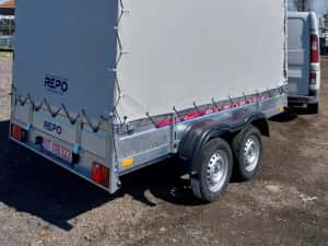 Remorca auto 750 kg Produs in Romania ,RAR cadou,2 AXE — miniatura 6