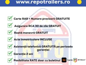 Remorca auto 750 kg Produs in Romania ,RAR cadou,2 AXE — miniatura 8