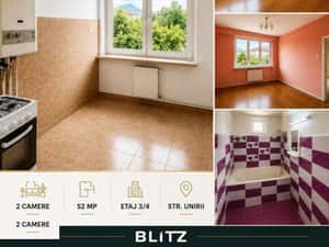 Apartament 2 camere decomandat, 52mp, etaj 3, b-dul Unirii.