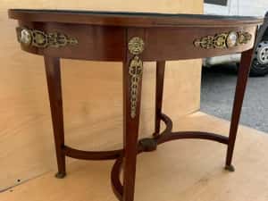 Masă consolă stil Empire / Napoleon III, bronz și porțelan, lemn masiv — miniatura 5