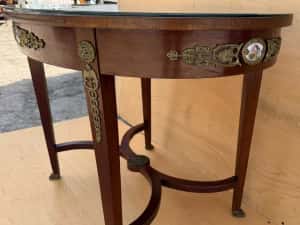 Masă consolă stil Empire / Napoleon III, bronz și porțelan, lemn masiv — miniatura 6