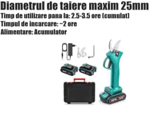 Foarfeca Electrica 2 Acumulatori Tuns Vie Pomi Crengi Gradina CJ