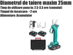 Foarfeca Electrica 2 Acumulatori Tuns Vie Pomi Crengi Gradina CJ — miniatura 3