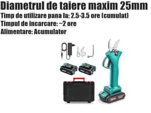 Foarfeca Electrica 2 Acumulatori Tuns Vie Pomi Crengi Gradina CJ — miniatura 5