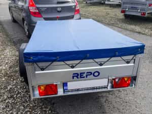 Remorca 750 kg Repo ,Mono Ax,cu Prelata,Noua — miniatura 3