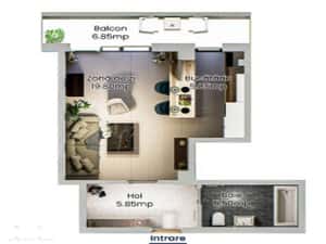 Apartament cu 1 camera de vanzare, Casa Sindicatelor, bloc nou — miniatura 3