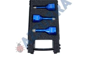 Set carote pt. gresie portelanata piatra diam. 6, 8, 10mm cu ceara