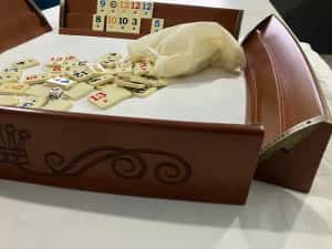 Joc Remi Remy. Table curbate grele din lemn masiv lacuit. NOU — miniatura 7