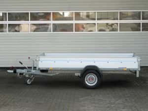 Remorca STEMA, CU SISTEM FRANARE 750-1350 Kg/300*150 CM ! GRATUIT: roata sustinere, CIV RAR si Numar Provizoriu — miniatura 3