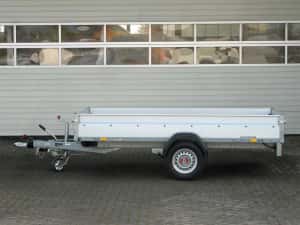 Remorca STEMA, CU SISTEM FRANARE 750-1350 Kg/300*150 CM ! GRATUIT: roata sustinere, CIV RAR si Numar Provizoriu — miniatura 6