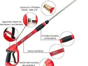 Set pistol presiune aparat spalat si lanci apa + set 5 duze — miniatura 8