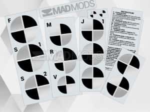 Set Stickere Embleme Negru cu Gri BMW Seria 1 2 3 4 5 6 7 8 X i M — miniatura 2