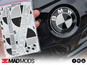 Set Stickere Embleme Negru cu Gri BMW Seria 1 2 3 4 5 6 7 8 X i M — miniatura 5
