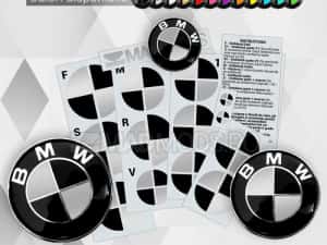 Set Stickere Embleme Negru cu Gri BMW Seria 1 2 3 4 5 6 7 8 X i M — miniatura 9