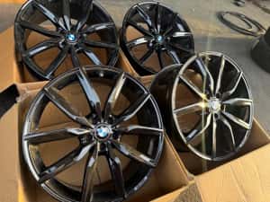 Jante aliaj full black BMW M X3 G01 X4 G02 - 5x112 R20 in 2 latimi — miniatura 8