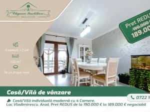 Casă/Vilă individuală modernă cu 4 Camere, Loc.Vladimirescu, Arad