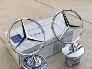 Emblemă capotă stemă stea Mercedes Benz W204 W205 W212 W213 W211 W222 — miniatura 7