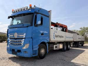 Mercedes Benz Actros 2552 + palfinger + remorca -CAMION CU MACARA — miniatura 2