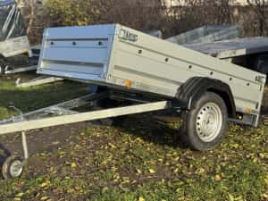 Remorca nouă basculabilă 205x112x39 cm, 750 Kg, șasiu sudat, roată de manevră , PREȚ PROMOȚIONAL!!