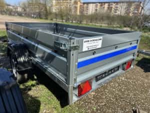 Remorca nouă basculabilă 205x112x39 cm, 750 Kg, șasiu sudat, roată de manevră , PREȚ PROMOȚIONAL!! — miniatura 6