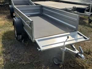 Remorca nouă basculabilă 205x112x39 cm, 750 Kg, șasiu sudat, roată de manevră , PREȚ PROMOȚIONAL!! — miniatura 8