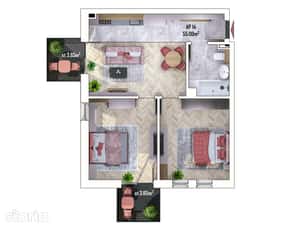 Apartament 3 camere , ESTIMO Apahida — miniatura 5