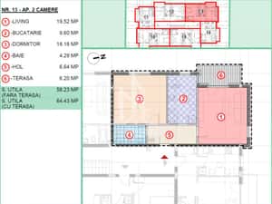 Apartament 2 camere decomandat cu terasa soseaua Leordeni. — miniatura 4