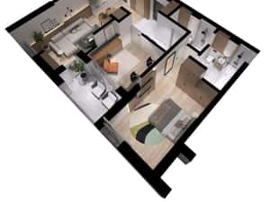 Apartament cu 3 camere, cu CF, zona Vivo, West peak residence — miniatura 6