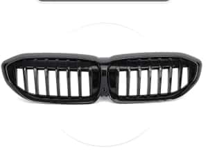 Set Grile Duble M Style Radiator Bara Negru Lucios Bmw Seria 3 G20 G21 2019-2022, NOI — miniatura 4