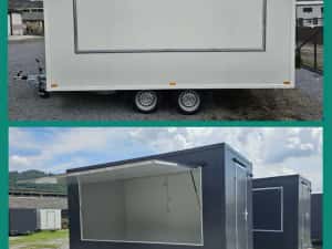 Rulota comerciala,FAST FOOD, FOOD TRUCK! L->4M ,2 AXE - PE STOC !