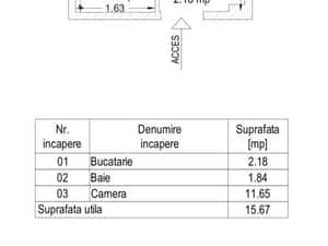 Garsoniera compacta si practica, 15,67 mp, zona UMT – ideala pentru — miniatura 3