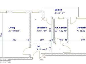 Apartament 2 camere, 54mp, parcare subterana — miniatura 3