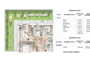 ESQ Village 3, Apartament 3 camere TIP 6, parter + curte+ loc parcare — miniatura 6